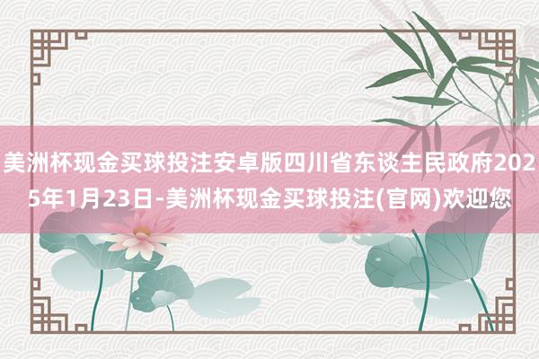 美洲杯现金买球投注安卓版四川省东谈主民政府2025年1月23日-美洲杯现金买球投注(官网)欢迎您