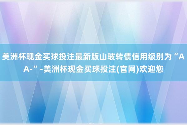 美洲杯现金买球投注最新版山玻转债信用级别为“AA-”-美洲杯现金买球投注(官网)欢迎您