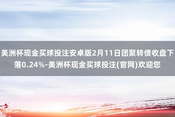 美洲杯现金买球投注安卓版2月11日团聚转债收盘下落0.24%-美洲杯现金买球投注(官网)欢迎您
