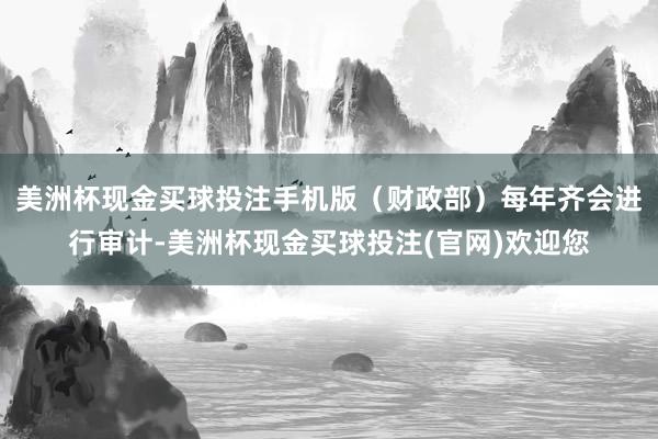 美洲杯现金买球投注手机版（财政部）每年齐会进行审计-美洲杯现金买球投注(官网)欢迎您