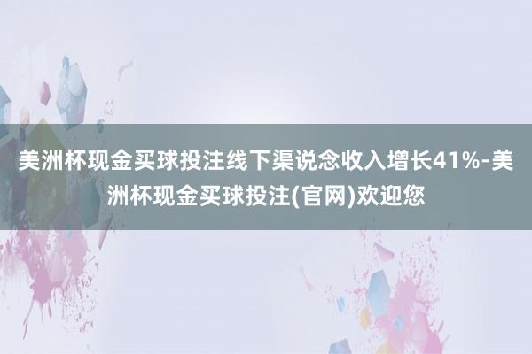 美洲杯现金买球投注线下渠说念收入增长41%-美洲杯现金买球投注(官网)欢迎您