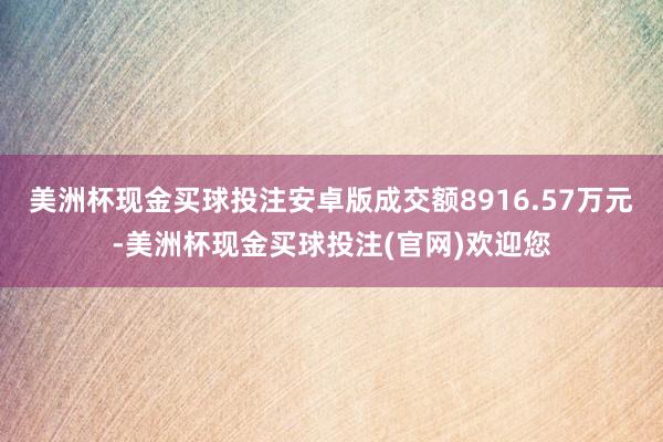 美洲杯现金买球投注安卓版成交额8916.57万元-美洲杯现金买球投注(官网)欢迎您