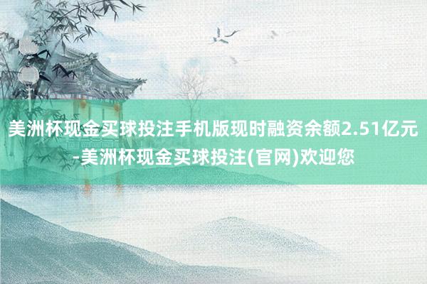 美洲杯现金买球投注手机版现时融资余额2.51亿元-美洲杯现金买球投注(官网)欢迎您