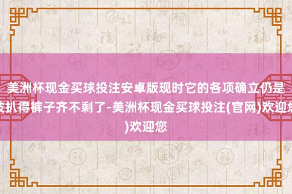 美洲杯现金买球投注安卓版现时它的各项确立仍是被扒得裤子齐不剩了-美洲杯现金买球投注(官网)欢迎您