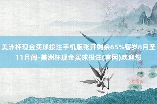 美洲杯现金买球投注手机版张开剩余65%客岁8月至11月间-美洲杯现金买球投注(官网)欢迎您