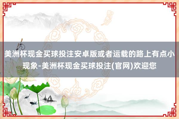美洲杯现金买球投注安卓版或者运载的路上有点小现象-美洲杯现金买球投注(官网)欢迎您
