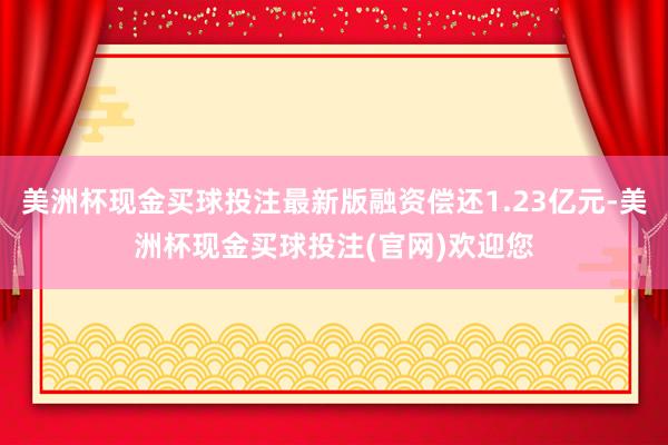 美洲杯现金买球投注最新版融资偿还1.23亿元-美洲杯现金买球投注(官网)欢迎您