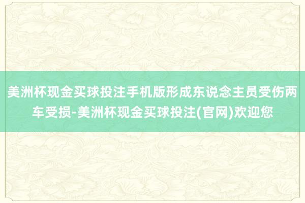 美洲杯现金买球投注手机版形成东说念主员受伤两车受损-美洲杯现金买球投注(官网)欢迎您